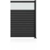 staket pro Anbauzaun Rhombus Mini 124 x 180 cm Grau/Aluminium