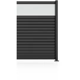 staket pro Anbauzaun Rhombus Mini 124 x 180 cm Grau/Aluminium