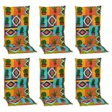 beo Gartenmöbel-Auflage Tijuana  (Hochlehner, 6 Stk., L x B x H: 118 x 46 x 8 cm, Baumwolle, Polyester, Orange/Grün)