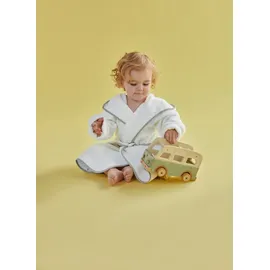 Christy Kinderbademantel Christy, Langform, Baumwolle, Kapuze, Gürtel, besonders kuschelig grau|weiß 98 | 92 cm