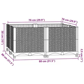vidaXL Hochbeet 80x80x38 cm Polypropylen