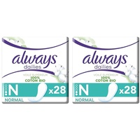 Always Dailies Cotton Slipeinlagen Normal 28 Slipeinlagen (Packung mit 2)