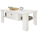 furn.design Couchtisch, Weiß, Metall, Nachbildung,Pinie, 2 Schubladen, 70x45x110 cm, Wohnzimmer, Wohnzimmertische, Couchtische