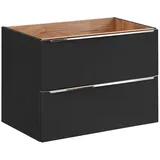 Lomadox Waschtischunterschrank 80cm Toskana-black-56 In Seidenmatt Anthrazit B/h/t Ca. 80/57/46cm
