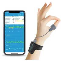 Trendmedic CheckmeO2 - Handgelenk Pulsoximeter - komfortabler SpO2 - Schlafmonitor mit speziellen Fingersensor und Langzeitüberwachung (Aufnahmefunktion)