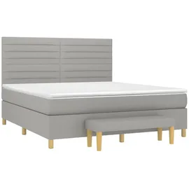 vidaXL Boxspringbett mit Matratze Hellgrau 160x200 cm Stoff1358390