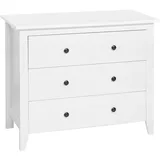 Beliani Kommode Weiß Faserplatte und mdf Platte Holz 80 x 96 x 45 cm Wohnzimmer, Kommoden - Sideboards, Kommoden