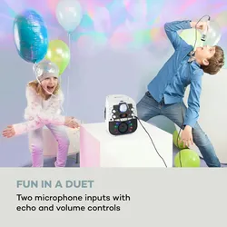 StarMaker 2.0 Karaoke-Anlage Bluetooth-Funktion CD-Player Mikrofon Weiß