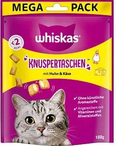 whiskas® Katzen-Leckerli Knuspertaschen mit Huhn und Käse 180,0 g