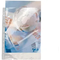 Exacompta 10x Pack 100 Prospekthüllen glatt gelocht PP 90μ
