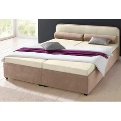 Polsterbett MAINTAL, beige (beige, braun), B:167cm L:211cm, Betten, wahlweise mit Bettkasten