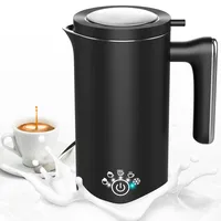 VIYSPNV 5 in 1 Milchaufschäumer Elektrisch 500 ML Edelstahl Milchschäumer Milk Frother mit 600W Stumm Antihaftbeschichtung für Milchschaum Heiss Kalt Heiße Schokolade Kaffee Cappuccino usw