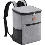 Famanu Kühlrucksack 24L Wasserdicht – isolierter Kühlrucksack grau