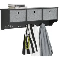 SoBuy Wandgarderobe FRG282 Schwarz