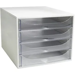 Exacompta 228323D 1x ECOBOX Schubladenbox mit 4 Laden - Kristall
