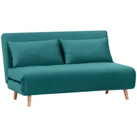 Carryhome Schlafsofa, Petrol, Textil, Kiefer, massiv, 2-Sitzer, Füllung: Schaumstoff, Polyester, 141x81x90 cm, Kinder- & Jugendzimmer, Jugendmöbel, Jugendsofas