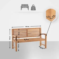 CLP Teakbank Halden teak/150 cm