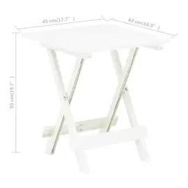 PROGARDEN Klapptisch 45 x 43 x 50 cm weiß