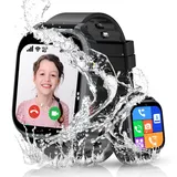 Smartwatch Kinder, 4G Kinder Smartwatch mit GPS und Telefon, Wasserdicht Smart Watch Kinder mit Anruffunktion Videoanruf SOS IP68 Voice Chat Wecker Schulmodus Kinderuhr Jungen Mädchen Student Geschenk