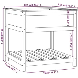 vidaXL Pflanzkübel mit Ablage 82 x 82 x 81 cm Weiß