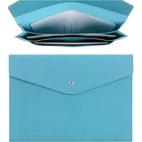 luxuskollektion A4 Dokumentenmappe PU Leder Erweiterbar Blaugrün Taschen Halter Tablet