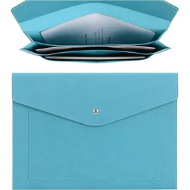 luxuskollektion A4 Dokumentenmappe PU Leder Erweiterbar Blaugrün Taschen Halter Tablet