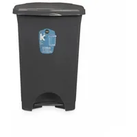 BigBuy Home Mülleimer mit Pedal, anthrazit, Kunststoff, 50 l,