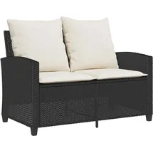 vidaXL Gartensofa 2-Sitzer Loungesofa schwarz