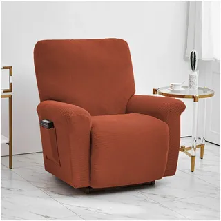 Mswborml P, Modern Sesselbezug, Stretchhusse für Relaxsessel 4-Teilig, Stretch, Sesselbezug Relaxsessel Hochlehner mit Taschen, Sofabezug Stretch Relaxsessel Sesselbezug Bezug für Fernsehsessel