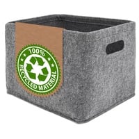 DuneDesign 100% Recycling Filz Aufbewahrungsbox - 32x26x23 Organizer Filz Aufbewahrungskorb Faltbar Aufbewahrungskörbe für Regale Filz Korb Aufbewahrung Korb für Treppe Korb Anthrazit Storage Basket