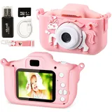 XINGGANG Kinderkamera, Kinder Kamera 1080P 2,0-Zoll-Bildschirm Kamera Kinder mit 32GB SD-Karte Selfie Digitalkamera Kinder Fotoapparat Kinder für 3-12 Jahre Jungen und Mädchen Weihnachten Spielzeug