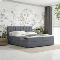 Panda möbel Boxspringbett 180x200 Everest mit Topper, mit Bettkästen,