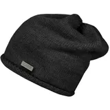 CAPO Strickmütze Beanie, Kaschmir-Touch Strick, Rollrand (1-St) schwarz