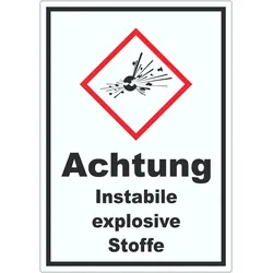 Aufkleber Instabile explosive Stoffe Explosion A1 (594x841mm)