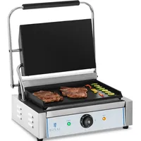 Royal Catering Kontaktgrill glatt 2200 W  silber