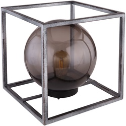 Solarleuchte Kugel Außenleuchte rauch Gartenleuchte Solarlampe, Würfel, nickel antik, LED warmweiß, LxBxH 30x30x30 cm