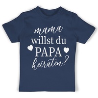 Shirtracer T-Shirt Mama willst du Papa heiraten - Wollen wir Papa heiraten Baby Daddy hei Hochzeit - Baby blau 18/24 Monate