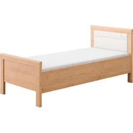 Priess Einzelbett PRIESS "Arnsberg", braun (livorno buche, weiß), B:108cm L:208cm, Betten, Kinder-Einzelbett Jugendbett Bettgestell, Komforthöhe mit gepolstertem Kopfteil