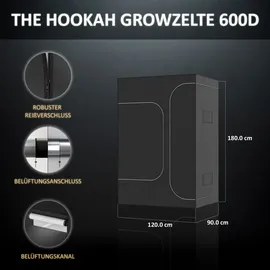 The Hookah Growzelt 2-in-1 120 x 90 x 180 cm Schwarz