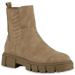 Damen Plateau Boots in Tan