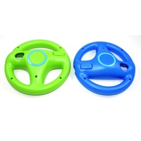 2x Nintendo Wii Lenkrad Grün und Blau Mario Kart Controller Zubehör Wheel