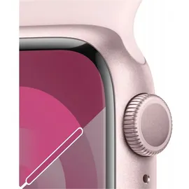 Apple Watch Series 9 GPS 41 mm Aluminiumgehäuse rosé, Sportarmband hellrosa M/L