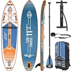 SKIFFO Sun Cruise 11'2 SUP Board Stand Up Paddle aufblasbar Surfboard Paddel 3,3 M