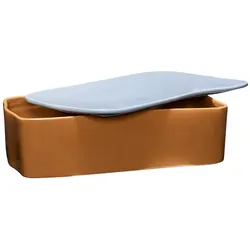Hübsch Interior - Amare Schreibtisch Organizer large, braun / hellblau