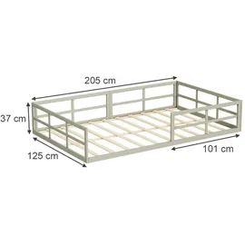 VitaliSpa Kinderbett Minno 205 x 125 cm Metall grau/beige