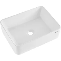 Vevor Waschbecken Aufsatzwaschbecken 40cm Breit Badezimmer Waschbecken Bad über der Theke, Keramikwaschbecken moderner Stil für Badezimmer Toiletten Hotels Restaurants helles Weiß, 40*30*13cm