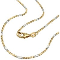 Schmuck Krone Goldkette 1,4mm Stegpanzer Kette, 585 Gelbgold, 45cm, Gold 585 goldfarben