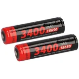 XCell 2x XCell Li-Ion 3,7V 3400mAh PCM Zelle 4/3 FA protected, for Flashlights 18650