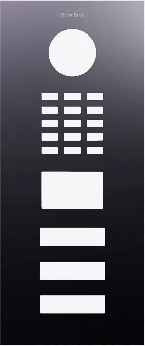 DoorBird D2103V Frontblende Titan-Optik als PVD Beschichtung, Edelstahl V4A, hochglanzpoliert