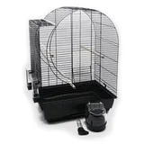 ZooPaul XXL Vogelkäfig Elisabeth schwarz + Gratis Badehaus und Trikröhrchen Vogelhaus Kanarien Wellensittich Käfig Voliere